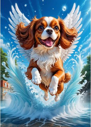 Cavalier King Charlesin spanieli enkelinä juliste